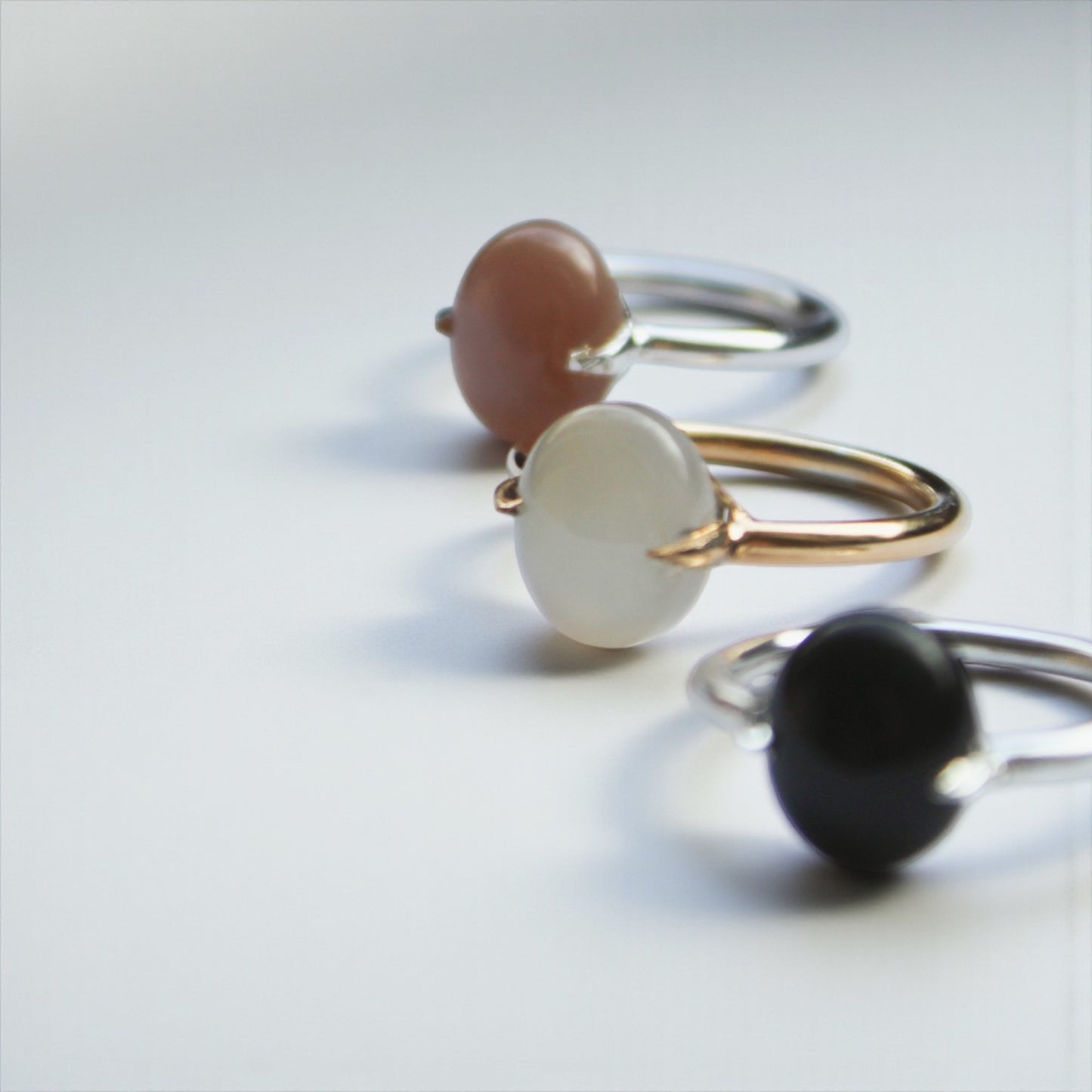 Harmony rings – white moonstone